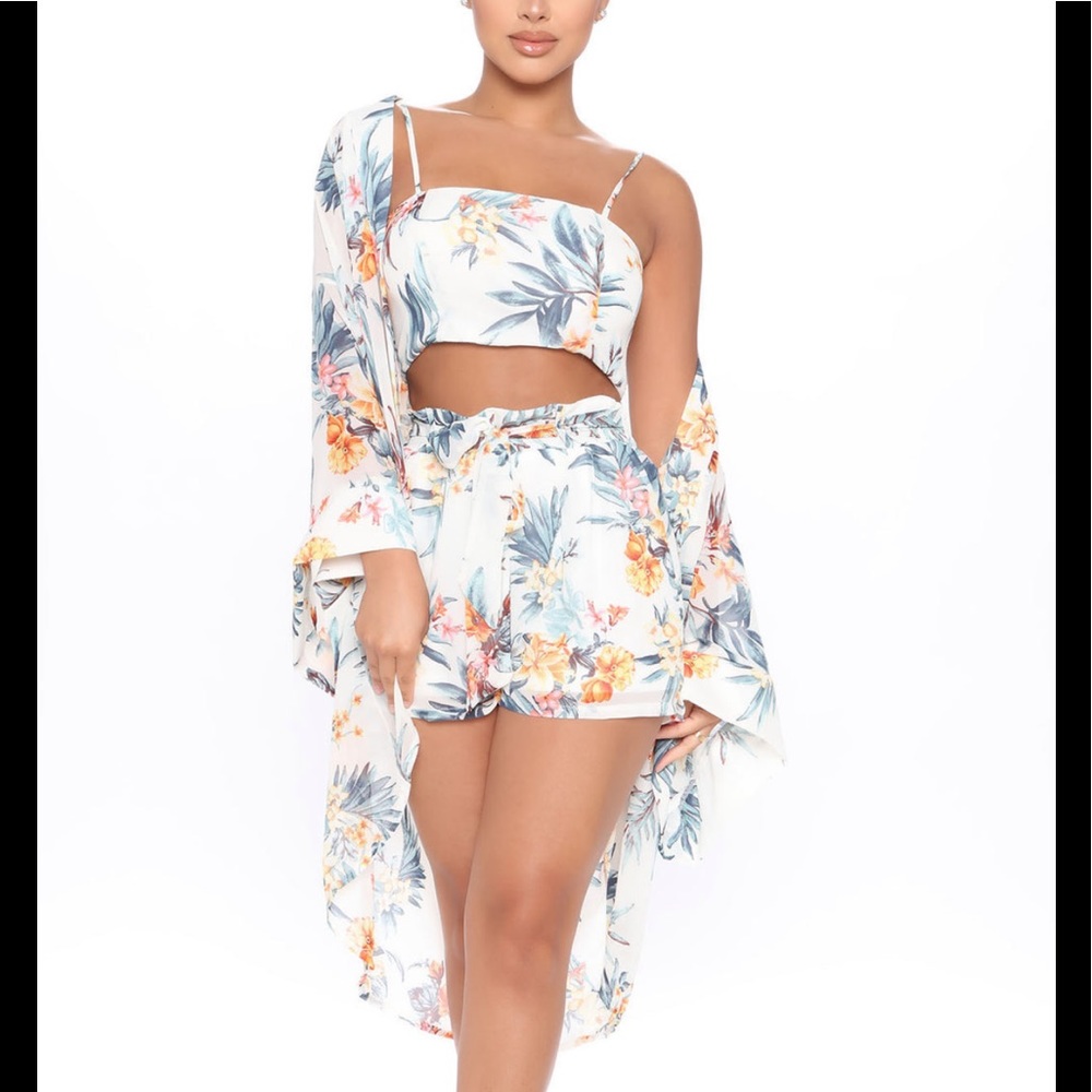 3 Piece Tropical Short Set